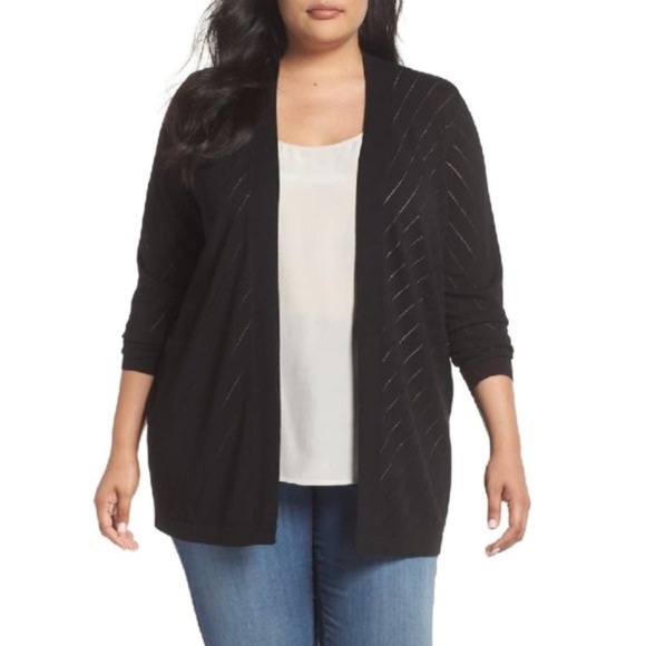 Plus Size Women's Vince Camuto Pointelle Open Fron - Picture 1 of 6